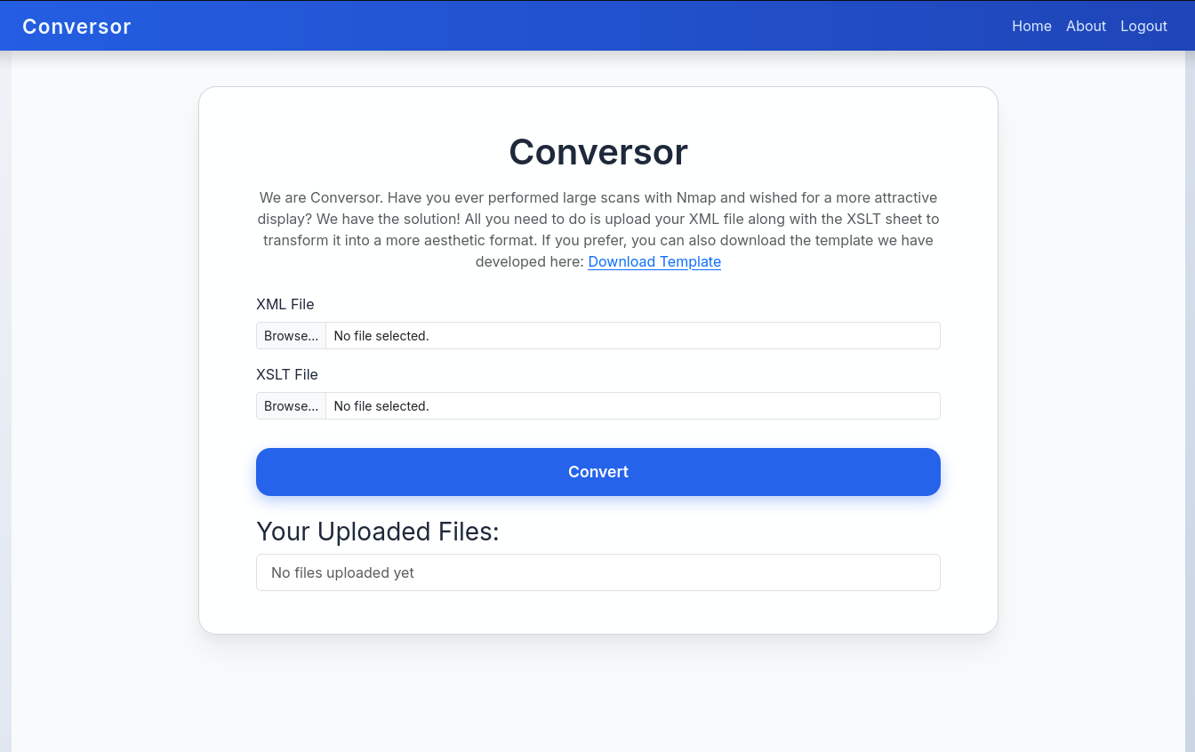 Page principale du site